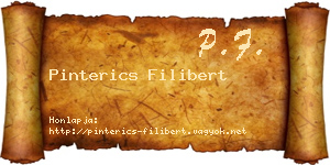 Pinterics Filibert névjegykártya